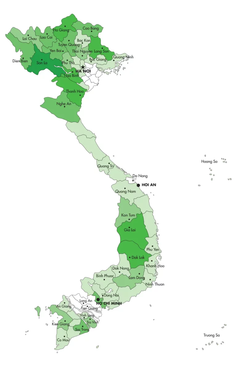 The map of the 54 ethnic group in Vietnam