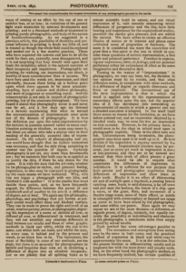 Scan of George Davison's final argument on Impressionism in Photography, published in Photography Journal V5, April 1893, page 255