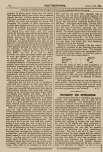 Scan of George Davison's final argument on Impressionism in Photography, published in Photography Journal V5, April 1893, page 254