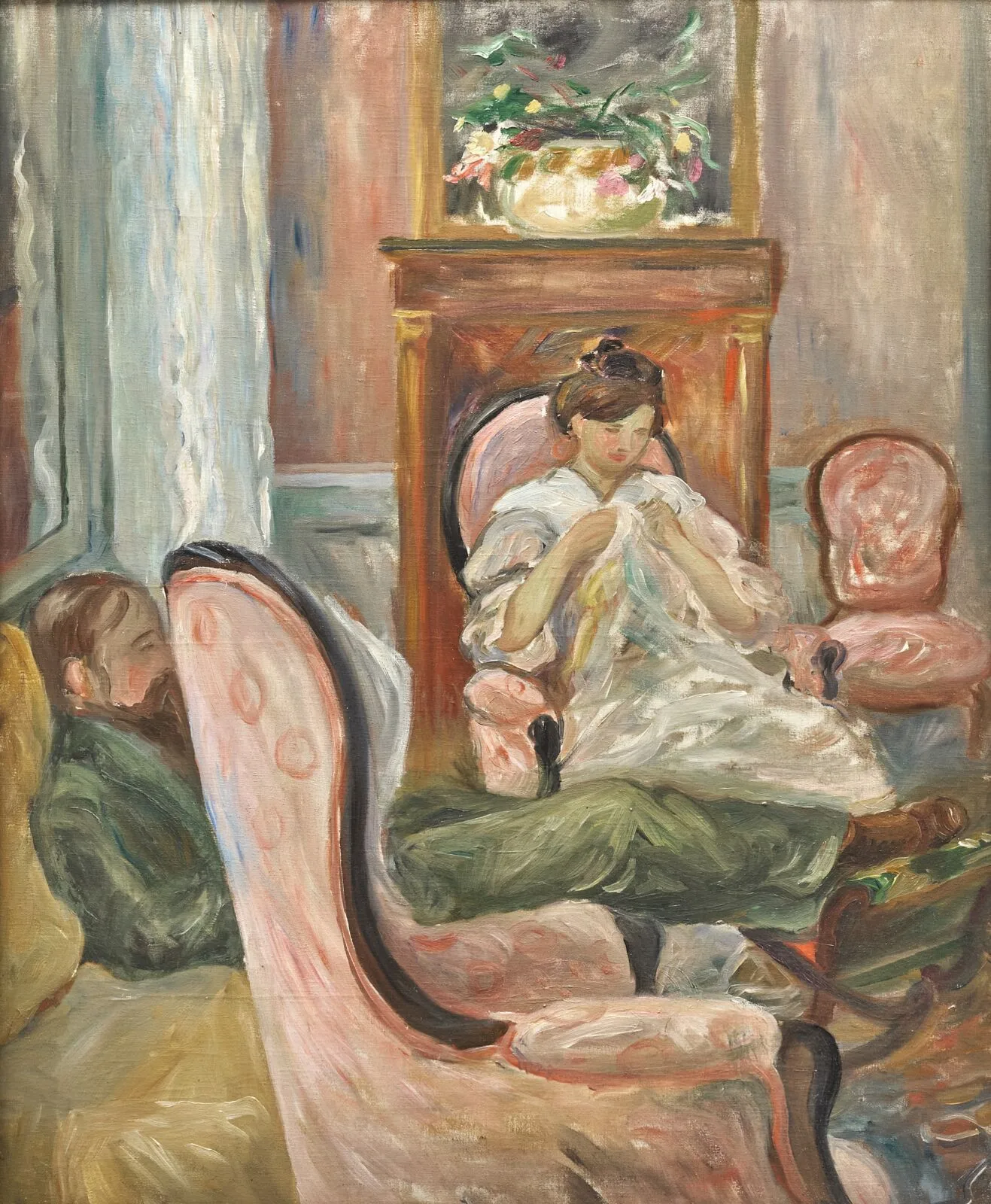 Ernest et Julie Rouart dans le salon du Mesnil-Saint-Laurent à Juziers - Paule Gobillard - Réhahn Collection